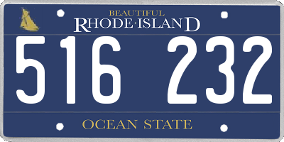 RI license plate 516232