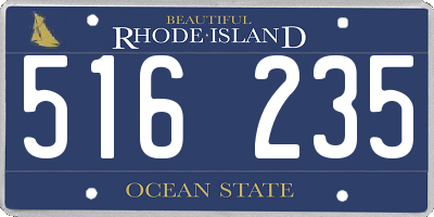 RI license plate 516235
