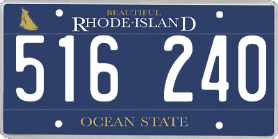 RI license plate 516240