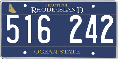 RI license plate 516242