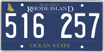 RI license plate 516257