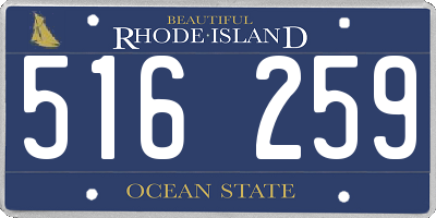 RI license plate 516259