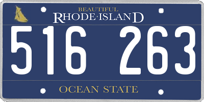 RI license plate 516263