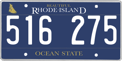 RI license plate 516275