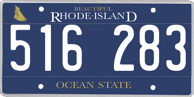 RI license plate 516283