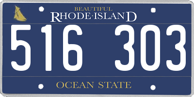 RI license plate 516303