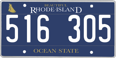 RI license plate 516305