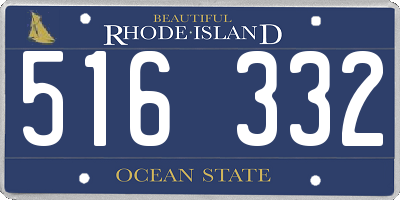 RI license plate 516332