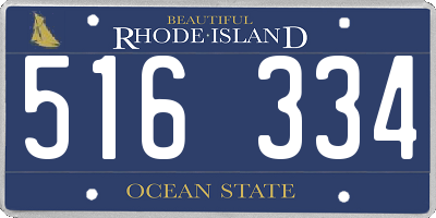 RI license plate 516334