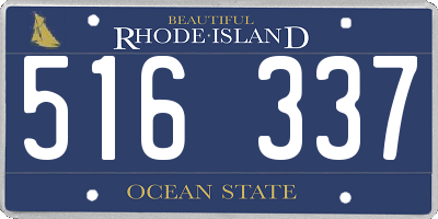 RI license plate 516337