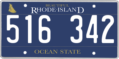 RI license plate 516342