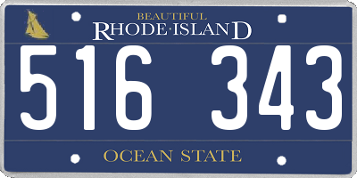 RI license plate 516343