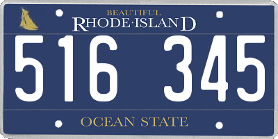 RI license plate 516345