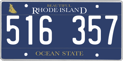 RI license plate 516357