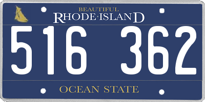 RI license plate 516362