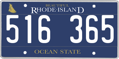 RI license plate 516365