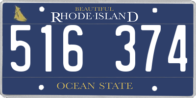 RI license plate 516374