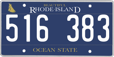 RI license plate 516383