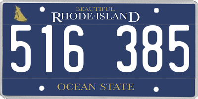 RI license plate 516385