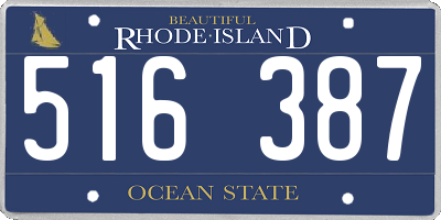 RI license plate 516387
