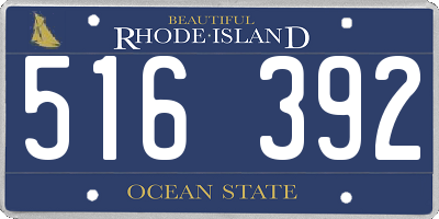 RI license plate 516392