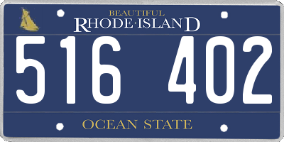 RI license plate 516402