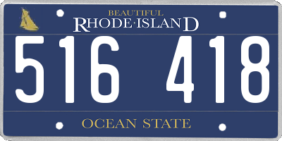 RI license plate 516418