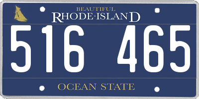 RI license plate 516465