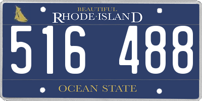 RI license plate 516488