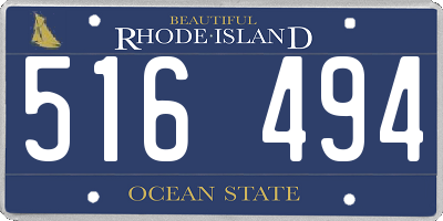 RI license plate 516494