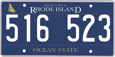 RI license plate 516523