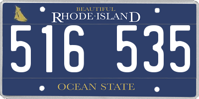 RI license plate 516535