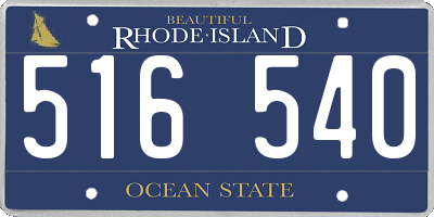RI license plate 516540