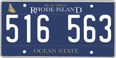 RI license plate 516563