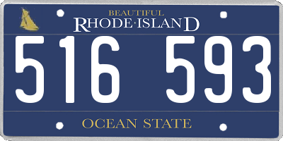 RI license plate 516593