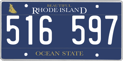 RI license plate 516597