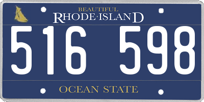 RI license plate 516598
