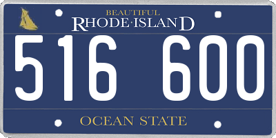 RI license plate 516600