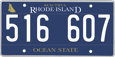 RI license plate 516607