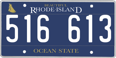 RI license plate 516613