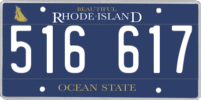 RI license plate 516617