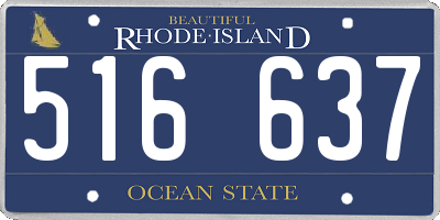 RI license plate 516637