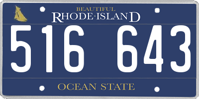RI license plate 516643