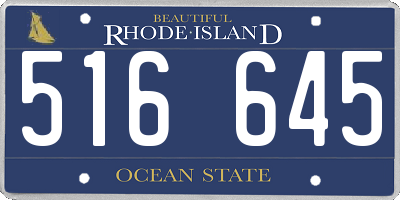RI license plate 516645