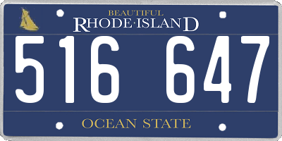 RI license plate 516647