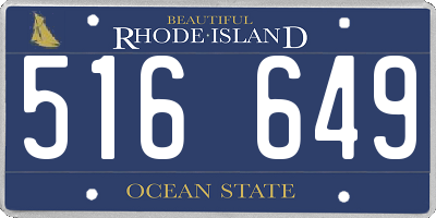RI license plate 516649