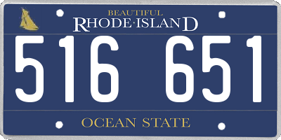 RI license plate 516651