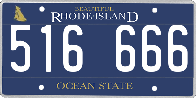 RI license plate 516666