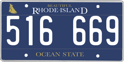 RI license plate 516669