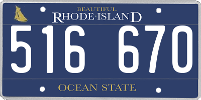RI license plate 516670